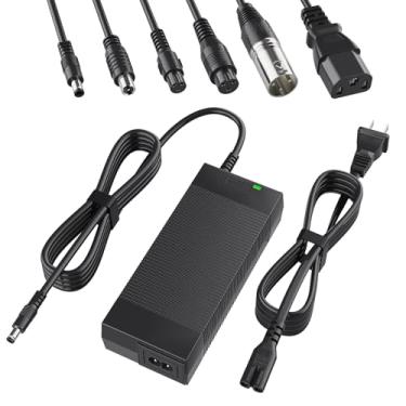 Imagem de Qoovi Carregador elétrico de scooter 42V 2A certificado UL com plugues 7 em 1 para bateria de lítio de 36 V, compatível com Razor, Gotrax, Jetson, Voyage, Ninebot, Segway, Swagtron, Pocket Mod, Sports