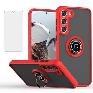 Imagem de Furill Capa de celular para Samsung Galaxy S23 5G com protetor de tela de vidro temperado, anel de dedo resistente, suporte giratório magnético, capa celular S 23 23S GS23 G5 SM-S911U 15.5 cm feminino