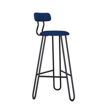 Imagem de Conjunto 2 Banquetas Altas com Encosto Ginger Estrutura Preta - Metali