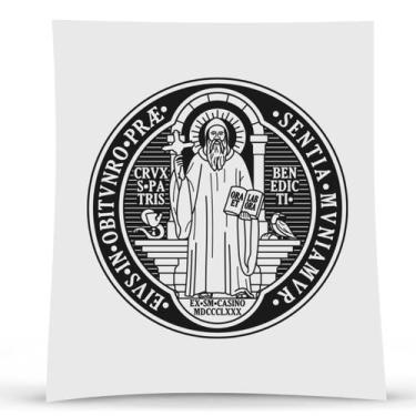 Imagem de Cartela 5 Adesivos Medalha São Bento DTF UV Prova D'água - Graviarte