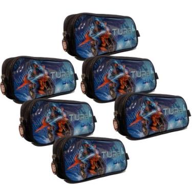 Imagem de Kit 6 Peças Estojo Simples Escolar Infantil GoSuper, Bike-Azul