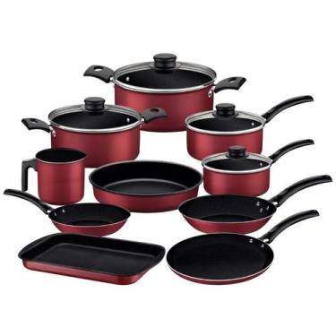 Imagem de Jogo de Panelas Turim com 10 Peças em Alumínio Antiaderente Starflon M