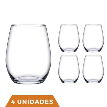 Imagem de 4 Copos De Vidro Transparente Redondo Amber Pasabahçe 440ml