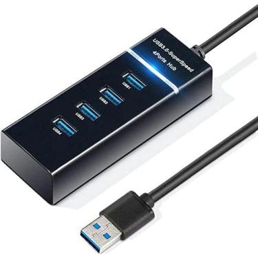 Imagem de HUB Usb 3.0 Extensor 4 Portas High Speed EXBOM UH-30A LED
