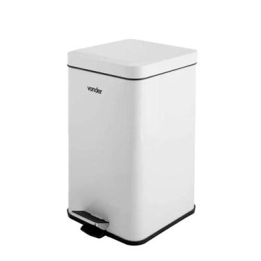 Imagem de Lixeira Retangular 20L Inox Branca Vonder