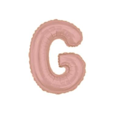 Imagem de Balão Letra Metalizada Rose Gold - 40cm (escolha Sua Letra) - PartiuFe