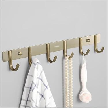 Imagem de Cabide De Parede Resistente, Gancho De Parede De Estilo Moderno, Gancho Multifuncional à Prova De Ferrugem De Liga De Alumínio Montado Na Parede, Adequado Para Entrada, Champagne, 44.5cm/17.5in