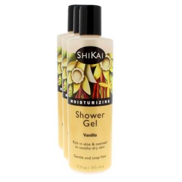 Imagem de Gel de banho ShiKai, hidratante diário de baunilha, 360 ml x 3 pacotes