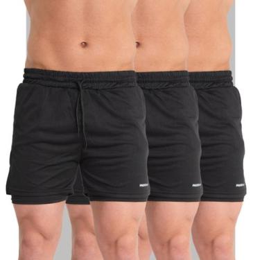 Imagem de KIT 3 Bermuda Academia Masculina 2em1 com Proteção Uv Shorts Duplo de 