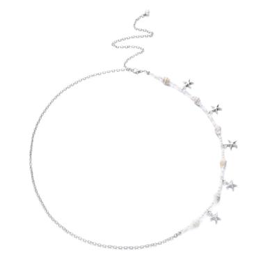 Imagem de Conjunto de correntes de contas de cintura boho estilo colorido concha do mar verão corrente de barriga africana cintura elástica para perda de peso correntes corporais joias de biquíni para mulheres