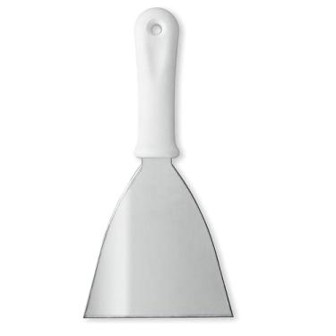 Imagem de Espátula Reta 5" Inox Profissional com Cabo de Plástico Chapa Lanche Chapeiro Cozinha Churrasco