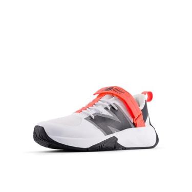 Imagem de New Balance Tênis de corrida unissex infantil FuelCell Play V1 Hook & Loop, Branco/Urgent Red/Black, 15