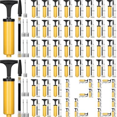 Imagem de Leriton 120 conjuntos de bomba de ar portátil a granel inclui mangueira de extensão de bocal de agulha de enchimento manual para bolas esportivas, basquete, futebol, vôlei (ouro)