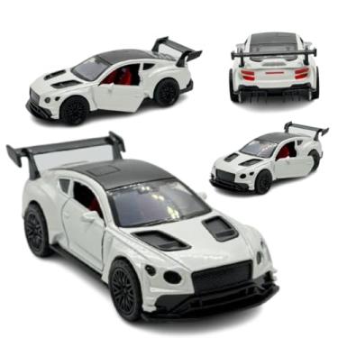 Imagem de Miniatura Carrinho Esportivo Carro de Ferro, Portas que Abrem, Escala 1:32, Branco