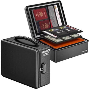 Imagem de Caixa de documentos à prova de fogo ENGPOW com fechadura resistente à 