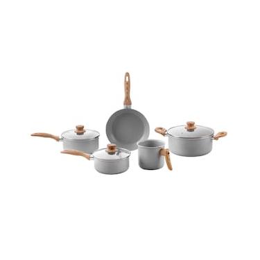 Imagem de Conjunto de Panelas 5 Peças Brinox Life Easy com Antiaderente Cerâmico - Cinza