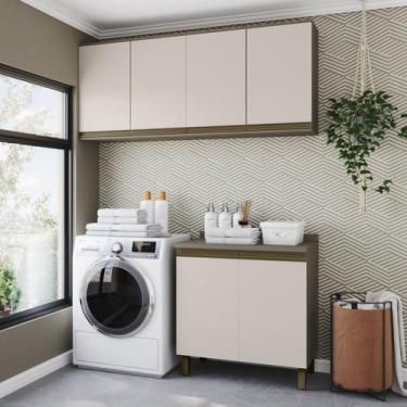 Imagem de Lavanderia Modulada 03 Peças com Tampo Aurora - Espresso Móveis