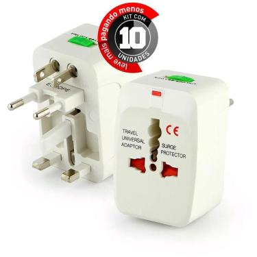 Imagem de Kit Com 10 Adaptadores Tomada Universal Uk Usa Europa Asia