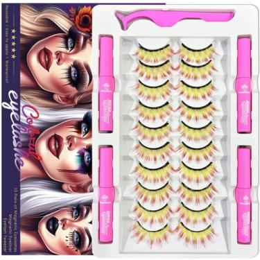 Imagem de Cílios magnéticos 7C SEVENCROWN coloridos para festa de Halloween