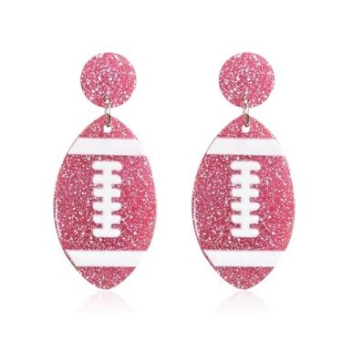 Imagem de Azusa Sun Brincos de acrílico para futebol, rugby, torcidas, jogos, dia de jogo, esportes, amantes, joias, presentes para mulheres, One size, Acrílico, Sem pedra preciosa