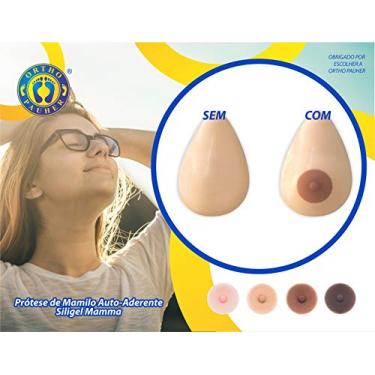 Imagem de Prótese de Mamilo Auto Aderente Siligel, Ortho Pauher, Tawny, Grande