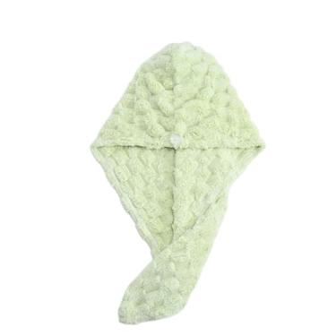 Imagem de Toalha Grossa Mágica Para Cabelo Secar Rápido Touca Banho microfibra (novo verde claro)