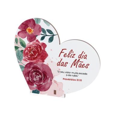 Imagem de Lembrancinhas Coração MDF Dia das Mães Mensagem Provérbios - SupriMark