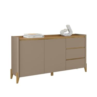 Imagem de Aparador Buffet Rennes 2 Portas 3 Gavetas Pés Madeira Maciça Hanover Fendi