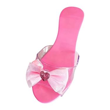 Imagem de menolana Sandálias de gelatina, sapato de princesa, decoração de festa, chinelos transparentes da moda, sapatos infantis de salto alto para lembrancinhas de