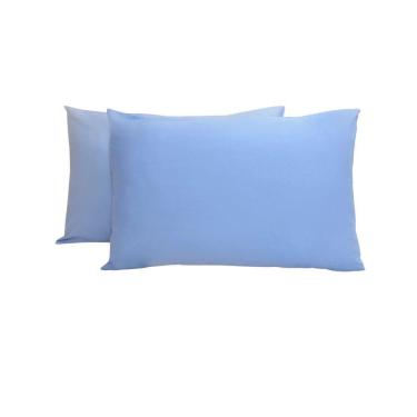 Imagem de Kit 2 Fronhas King 50X90 100% Algodão 200 Fios Bainha Azul