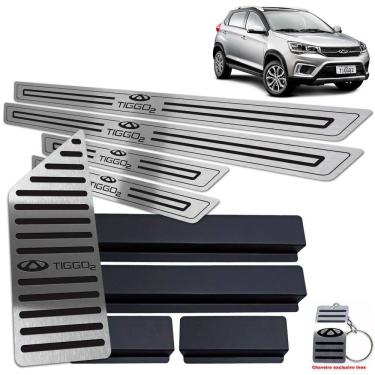 Imagem de Descanso De Pé Soleira Tiggo 2 2019 2020 Preto Baixo Relevo