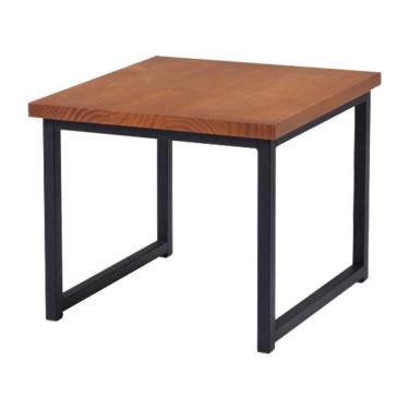 Imagem de Mesa De Centro Ou Lateral Aço Preto I14 Madeira Taeda Mell Dmobiliario