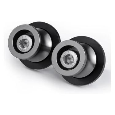 Imagem de BYYINGSUS Compatível com Ninja ZX6R ZX636 250SL 250 300 400 650 1000SX Carretéis de braço oscilante de motocicleta suportes traseiros acessórios deslizantes de parafuso (10 mm dois titânio)