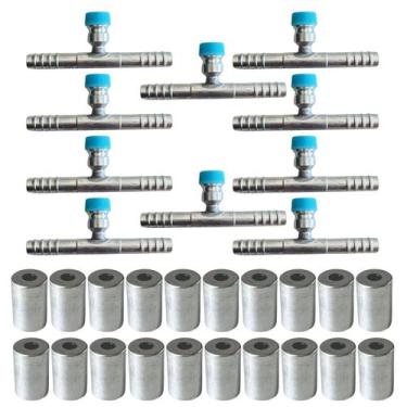 Imagem de Kit Caneca E Emenda Com Ventil R134 8mm Alumínio 30 Unidades - TUNDRA 