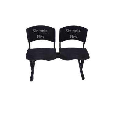 Imagem de Longarina Iso 02 Lugares Igrejas Recepção Consultórios Preta