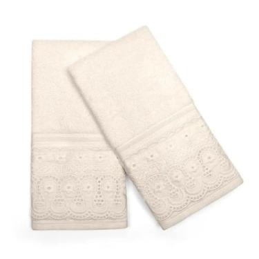 Imagem de Kit 2 Toalha Lavabo Social Cristal Renascença Fio Egípcio Buettner 30x