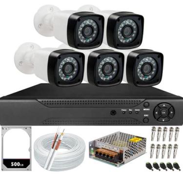 Imagem de Kit Cftv 5 Câmeras Segurança Infravermelho Full Hd 1080p Dvr 8ch Hd 50