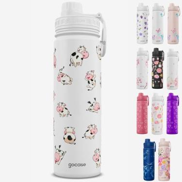 Imagem de Garrafa Térmica Gocase Original Premium Estampas 650ml, Branca Vaquinh
