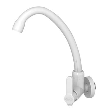 Imagem de Torneira para Cozinha de Parede Bica Móvel Alta Berlim 1/4 de Volta Branca Durín