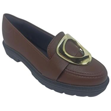 Imagem de Beira Rio, Mocassim Beira Rio Feminino Napa Turim com Enfeite Dourado (Conhaque, BR, Adulto, Numérico, 35)