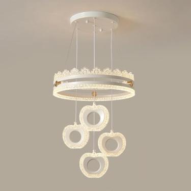 Imagem de Luminária pendente de acrílico LED moderna, lustre LED com altura ajustável, luminária pendente de acrílico para cozinha, ilha, sala de estar, quarto, cabeceira, sala de jantar, corredor, lu