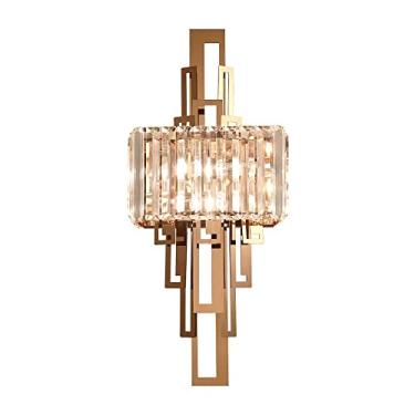 Imagem de 18" K9 Cristal Arandelas de Parede Rose Gold Luzes de Parede Lâmpada de Cabeceira Luminária de Corredor Luminária de Parede Vintage E14 DIY Luminária de Parede Cristais Pós-modernos Lâmpadas