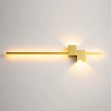 Imagem de Luminárias de parede para sala de estar Luminária de parede linear LED Long Strip Bar Luminária de penteadeira para sala de estar Quarto Corredor Luzes de lavagem de parede internas