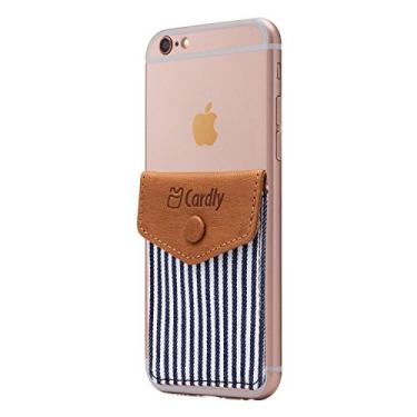 Imagem de Carteira com suporte de celular para iPhone, Android e todos os smartphones., Blue Stripe