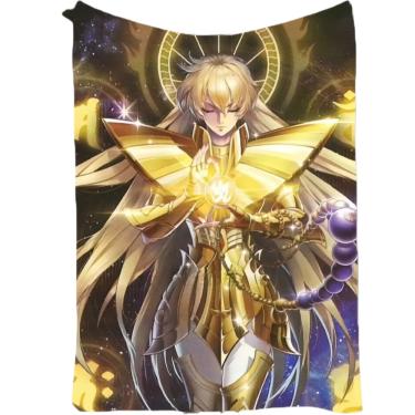 Imagem de Cobertor SANMUU Premier com estampa de flanela macia Saint Seiya Golden Scorpio