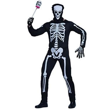 Imagem de Fantasia de Halloween Esqueleto Masculina EraSpooky, Branco, Medium