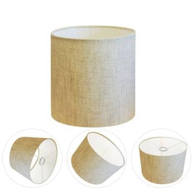 Imagem de Cúpula Abajur Cilíndrica Cp-7010 Ø25x25cm Rustico Bege - Vivare