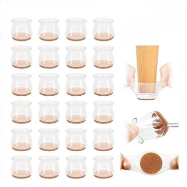 Imagem de Capa Protetora De Silicone Com Para Pés De Mesa E Cadeira Com Feltro - Silenciosa E Resistente Ao Desgaste(A-24 Pecas(20-30mm))