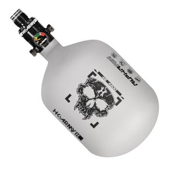 Imagem de HK Army Tanque de paintball HPA - Tanque de ar comprimido de fibra de carbono Alpha Air leve - 48ci/4500 psi cinza