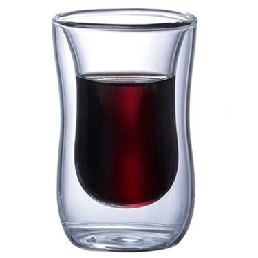 Imagem de WYUYIWH Copo de água transparente parede dupla copo de vidro com isolamento térmico café chá recipiente de leite copo de chá presente copos leite (cor: Com alça)